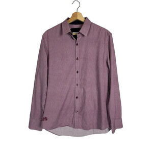 John Lennon by English Laundry‎ Burgundy Button Down Dress Shirt Size M
